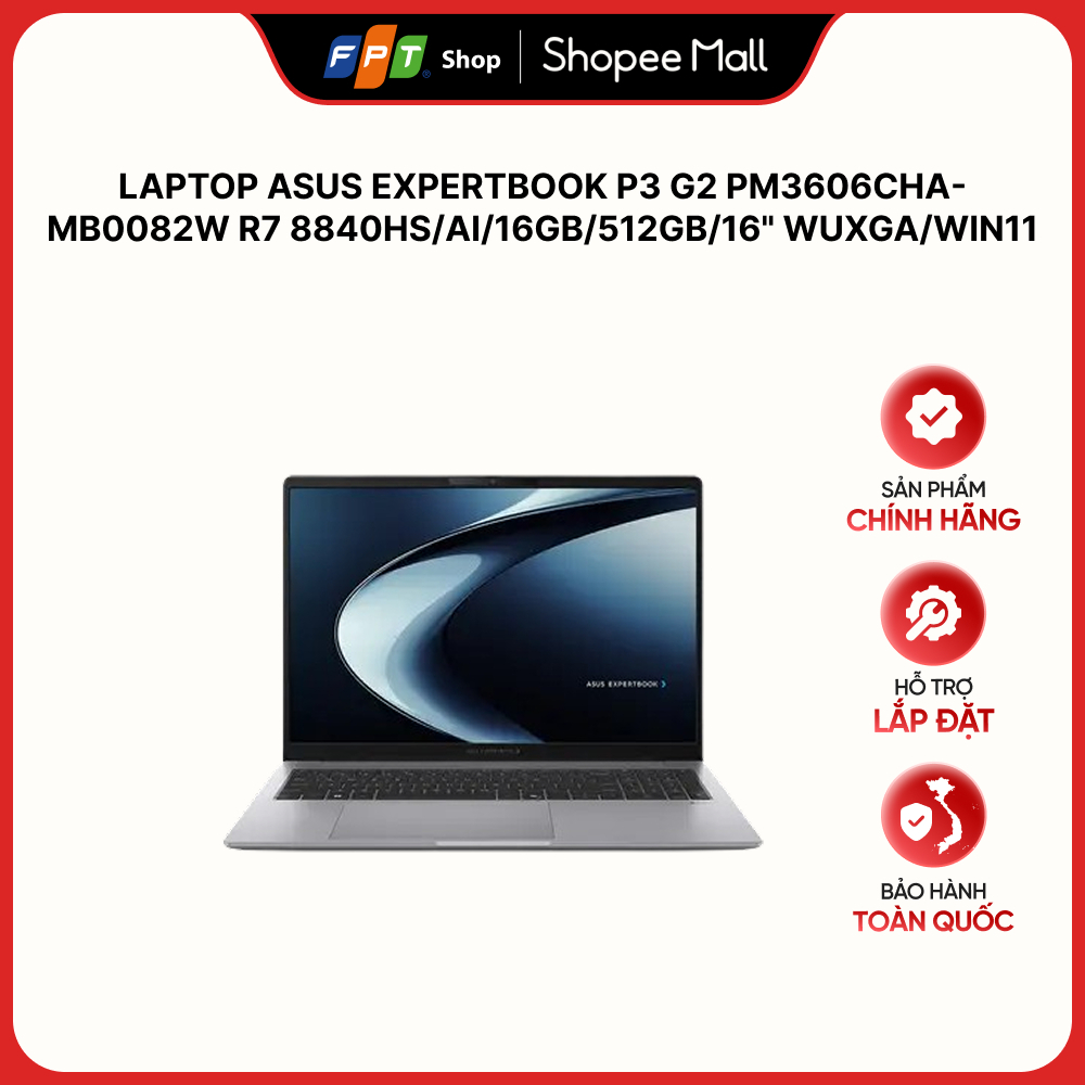 Laptop Asus ExpertBook P3 G2 PM3606CHA-MB0082W R7 8840HS/AI/16GB/512GB/16" WUXGA/Win11