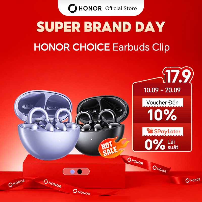 Tai Nghe Bluetooth HONOR CHOICE Earbuds Clip | Chống Bụi & Nước IP54| Cấu Trúc Vòm Cầu Titan | Thời Lượng Pin 36H