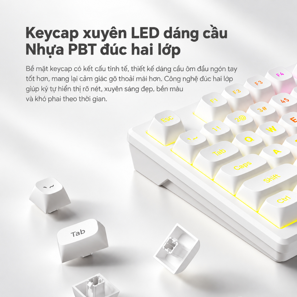 Bàn Phím Màng FURYCUBE IP75 Có Dây – RGB, Keycap PBT, Có Núm Xoay, Gaming & Văn Phòng, Win/macOS | BigBuy360 - bigbuy360.vn