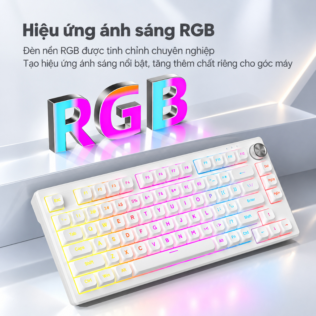 Bàn Phím Màng FURYCUBE IP75 Có Dây – RGB, Keycap PBT, Có Núm Xoay, Gaming & Văn Phòng, Win/macOS | BigBuy360 - bigbuy360.vn
