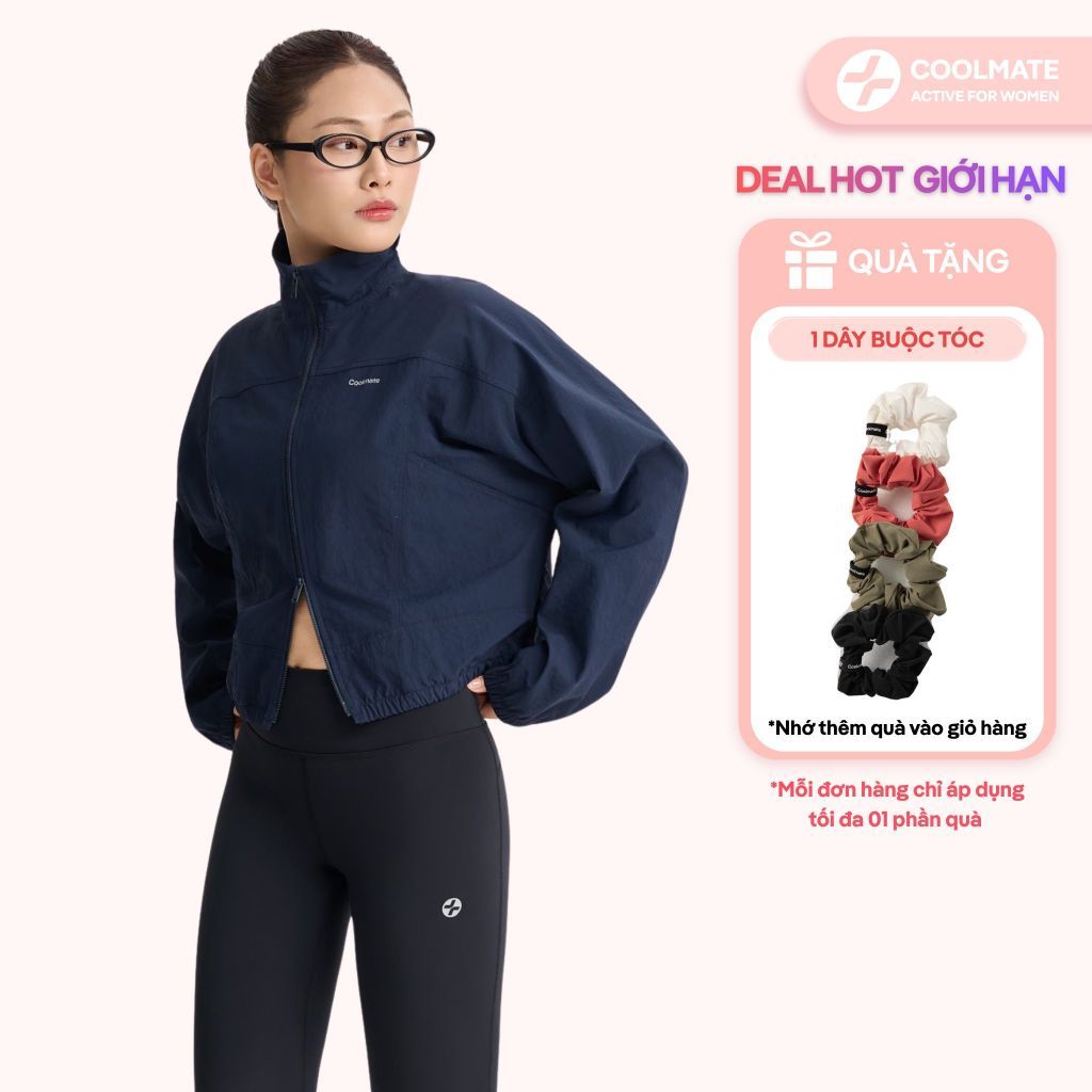[TẶNGDÂYBUỘCTÓC] Áo khoác Gió Nữ thể thao Coolmate Windbreaker Trượt Nước Thoáng Khí