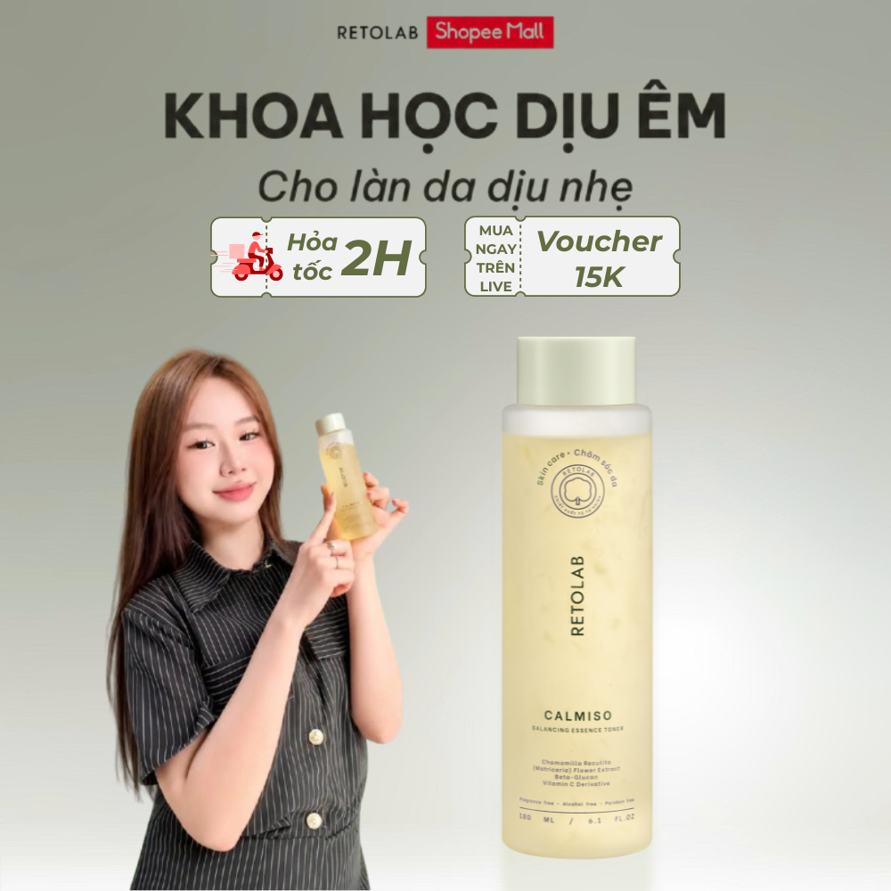 Toner Cấp Ẩm Retolab Calmiso – Essence Toner Làm Dịu Da, Cân Bằng pH, Không Cồn