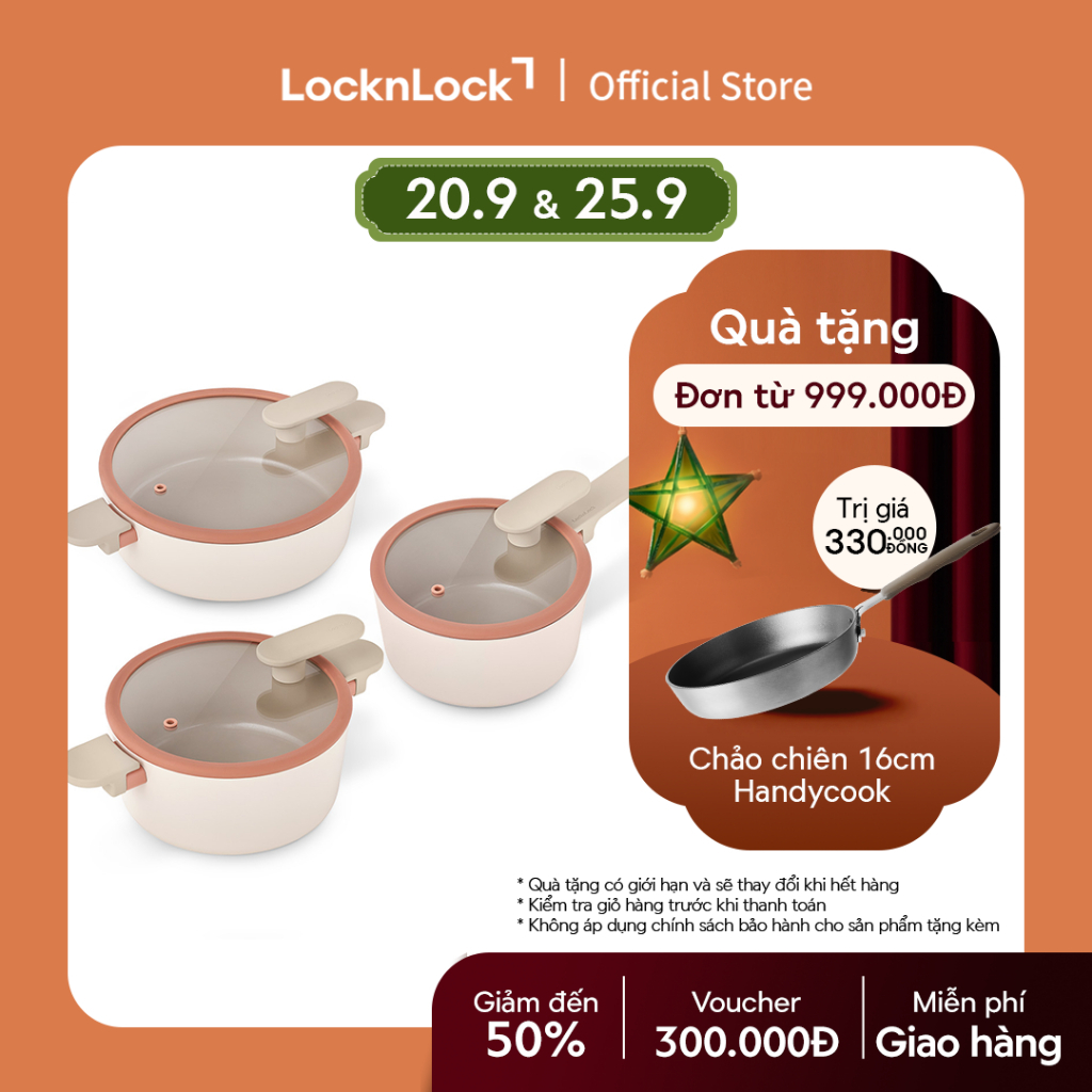 Nồi chống dính Suit Bric LocknLock pot dùng được bếp từ, bếp gas, bếp hồng ngoại và bếp điện