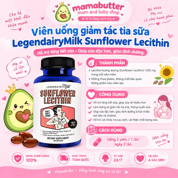 Viên Uống Giảm Tắc Tia Sữa Legendairy Milk Sunflower Lecithin Mỹ [Đủ bill, bay Air]