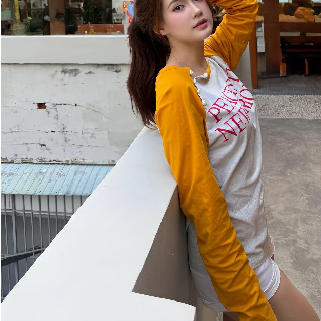 ÁO "ALFAER" NEW PEACE RAGLAN LONGSLEEVE T-SHIRT - YELLOW | BigBuy360 - bigbuy360.vn