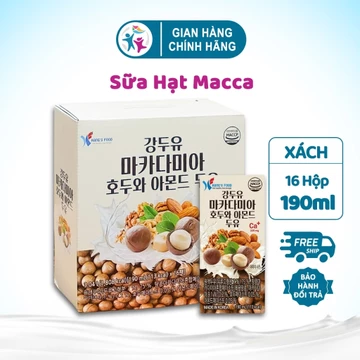 [ 1 Xách 16 Hộp ] Sữa Hạt Macca Óc Chó Hạnh Nhân 190ML - Sữa Hạt Hàn Quốc