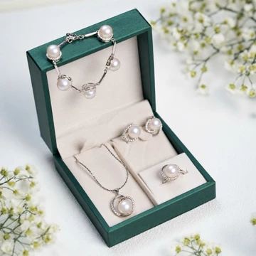 Bộ Trang Sức Bạc S925 Đính Ngọc Trai Trắng 9ly Set Trang Sức Sang Trọng Thời Trang - Ngọc Trai Trường Thịnh