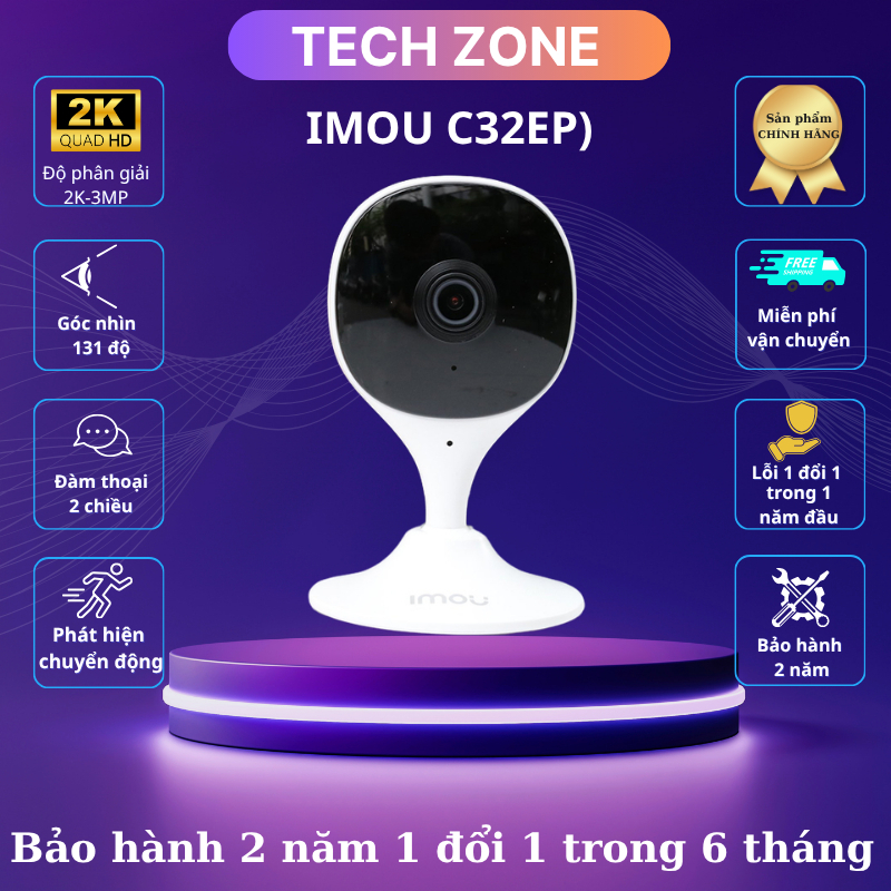 Camera Imou C32 3MP 2K Cố định Góc Rộng Đàm Thoại 2 Chiều Phát Hiện Người chuyển động thông minh