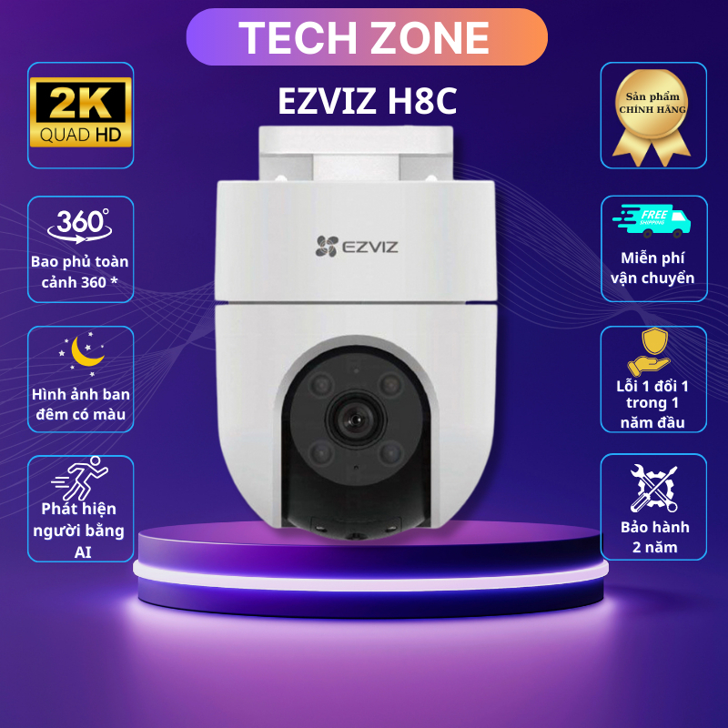 Camera  Ezviz ngoài trời H8C H9C  KẾT NỐI wifi ngoài trời, độ phân giải 2K-3MP theo chuyển động, đàm thoại 2 chiều