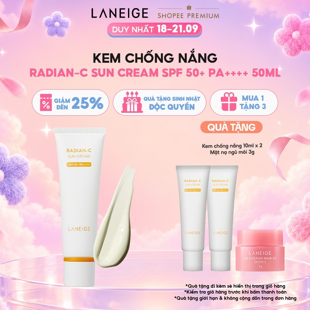 Kem chống nắng Laneige Radian-C Sun Cream SPF 50+ PA++++ 50ML