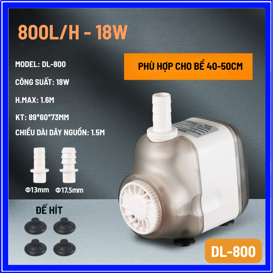 Máy Bơm Nước Bể Cá DELI Siêu Khỏe, Hoạt Động Êm Ái, Tiết Kiệm Điện Công Suất 10W-125W