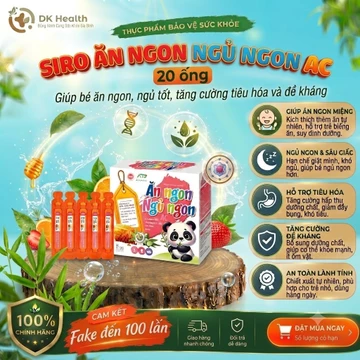 Siro Ăn Ngon Ngủ Ngon AC Cho Bé Giúp Bé Ăn Ngon, Ngủ Tốt, Tăng Đề Kháng (Hộp 20 Ống x 10ml)