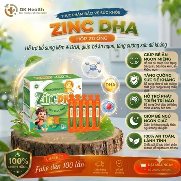 Siro Kẽm Thymo Zinc DHA Kẽm Gluconat + Thymomodulin Cho Bé Tăng Đề Kháng, Giúp Bé Ăn Ngon Ngủ Ngon