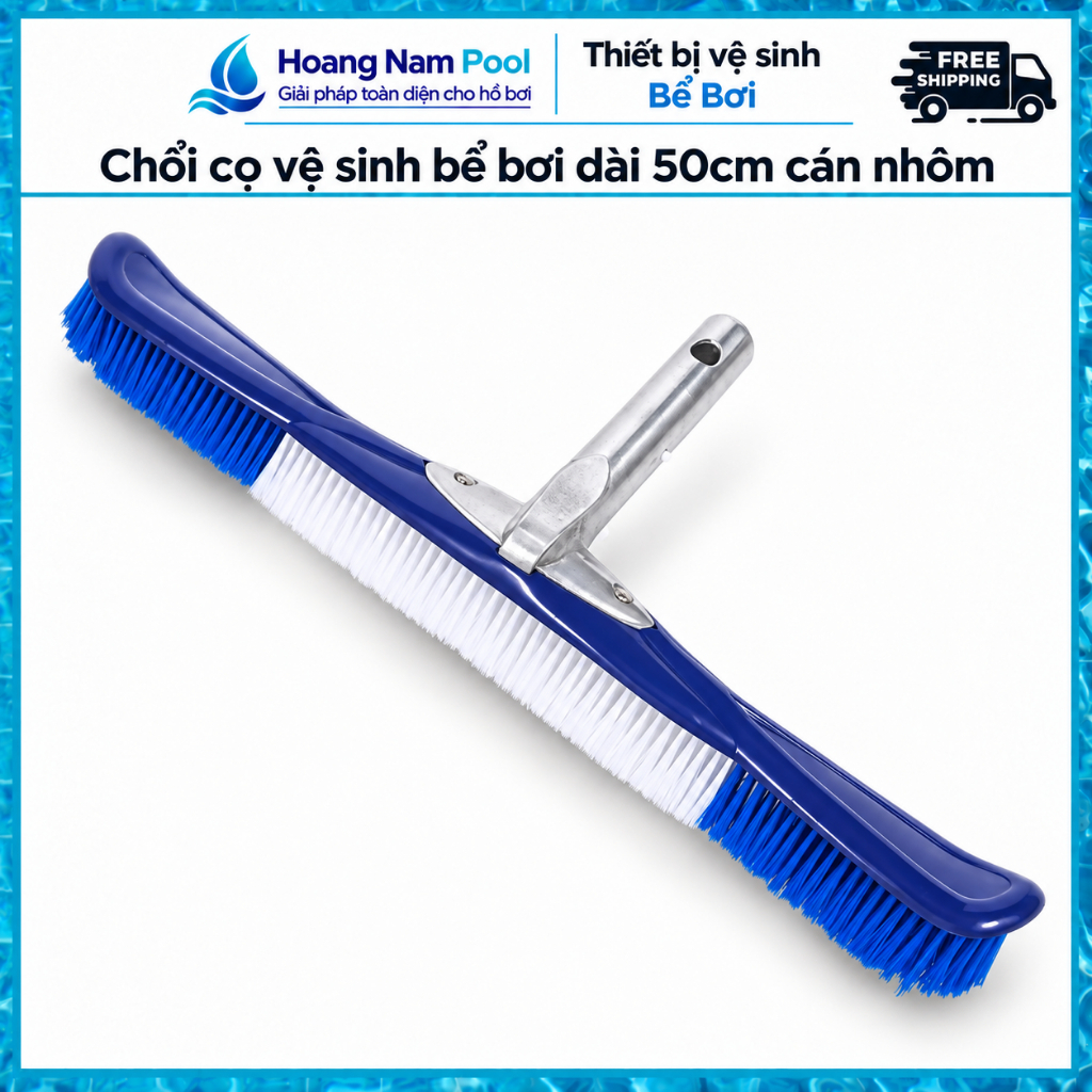 Chổi cọ vệ sinh bể bơi bản to cán nhôm dài 50cm, bàn chải vệ sinh hồ bơi bản to | BigBuy360 - bigbuy360.vn
