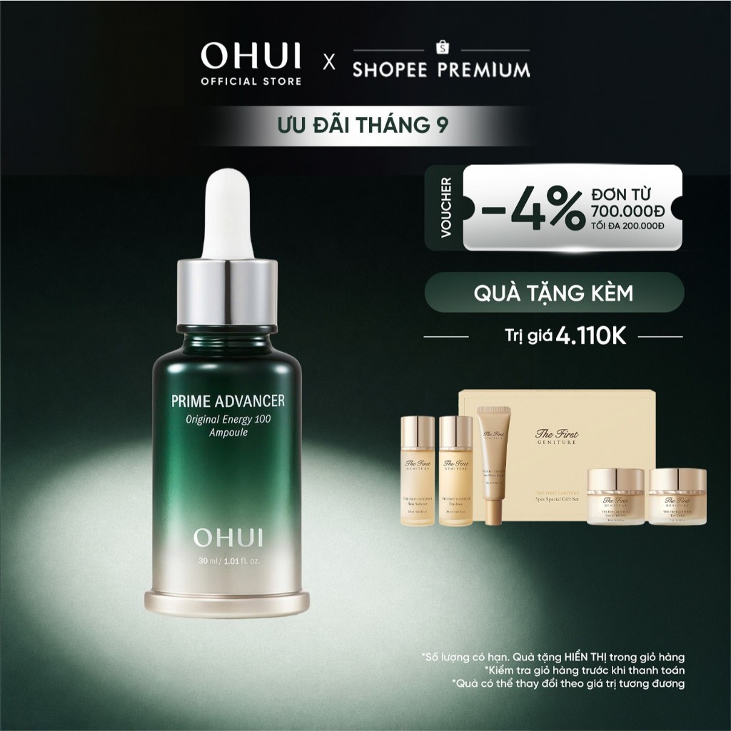[OHUI Official]Tinh chất PDRN 90% chống nhăn tăng đàn hồi săn chắc da OHUI Prime AdvancerOriginalEnergy 100 Ampoule 30ml