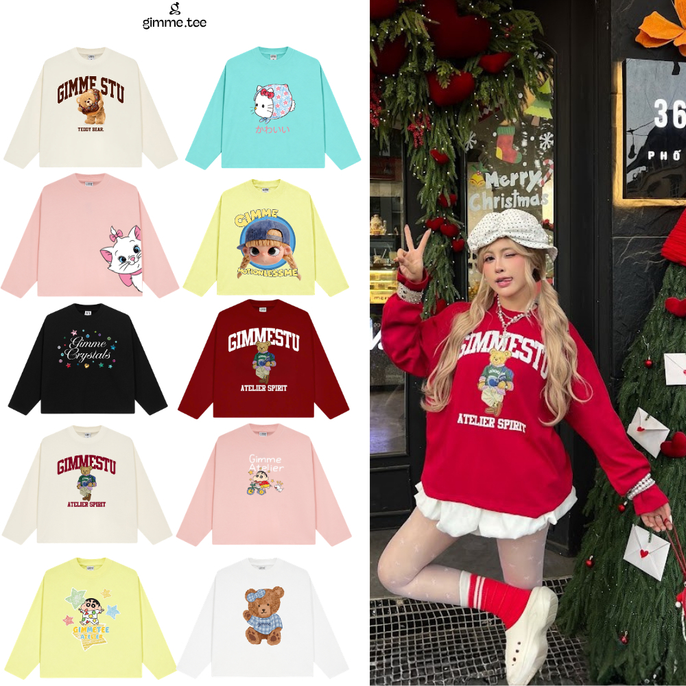 Áo Thun Tay Dài Form Boxy Cotton Xịn - BST GẤU  - Premium Cotton 250gsm - Áo Longsleev Boxy Unisex - GMTD7