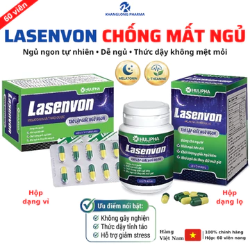 Viên Uống Lasenvon Giúp Ngủ Ngon Giấc, Cải Thiện Mất Ngủ Kinh Niên, Căng Thẳng Thần Kinh Hộp 60 Viên