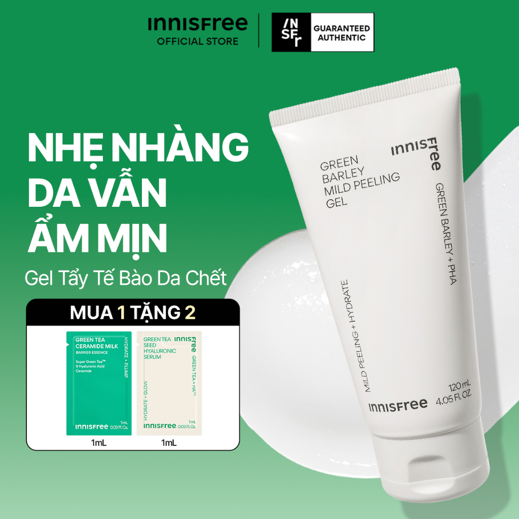 Gel tẩy tế bào da chết từ lúa mạch xanh innisfree Green Barley Mild Peeling Gel 120ml
