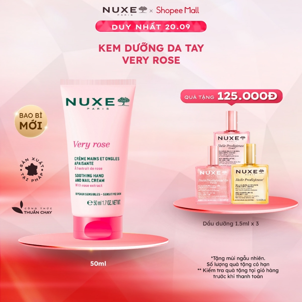 Kem Dưỡng Da Tay Và Móng Nuxe Very Rose Hand And Nail Cream 50ml