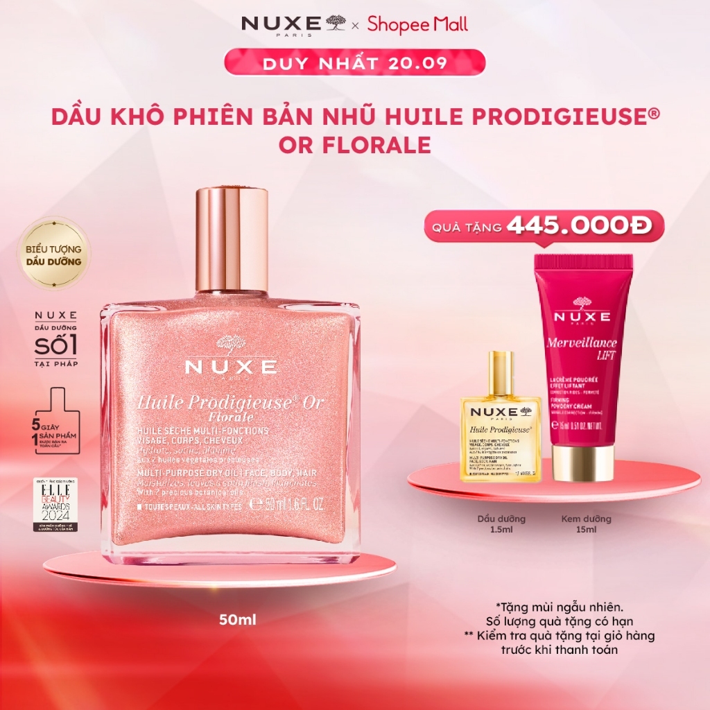 Dầu khô đa năng phiên bản nhũ Nuxe Huile Prodigieuse® Or Florale 50ml