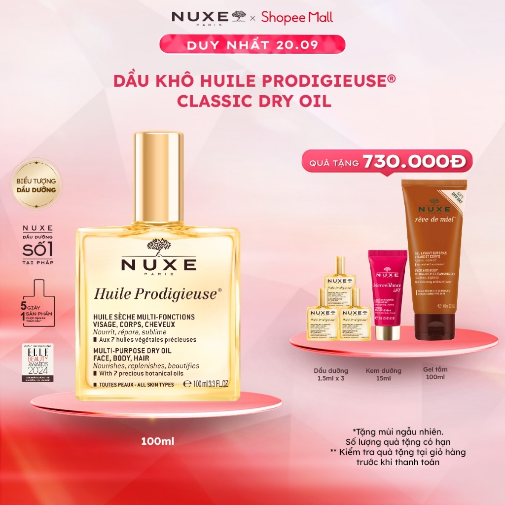 [NUXE x KOL] Dầu dưỡng khô đa năng Nuxe Huile Prodigieuse 100ml