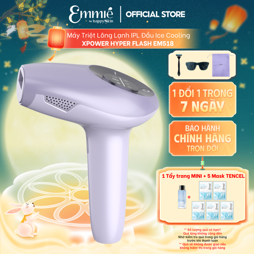 Máy triệt lông lạnh IPL Emmie Xpower Hyper Flash EM518 Ice Cooling Hỗ ...