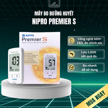 Máy Đo Đường Huyết Nipro Premier S Chính Hãng Công Nghệ Nhật Bản, Máy Đo Tiểu Đường Đo Nhanh, Dễ Sử Dụng