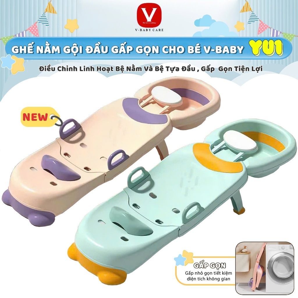 Ghế Gội Đầu Cho Bé, Ghế Gội Đầu Gấp Gọn Cỡ Lớn Kèm Chậu Gội Đầu Có Tấm Lót Đỡ Gáy - New 2026