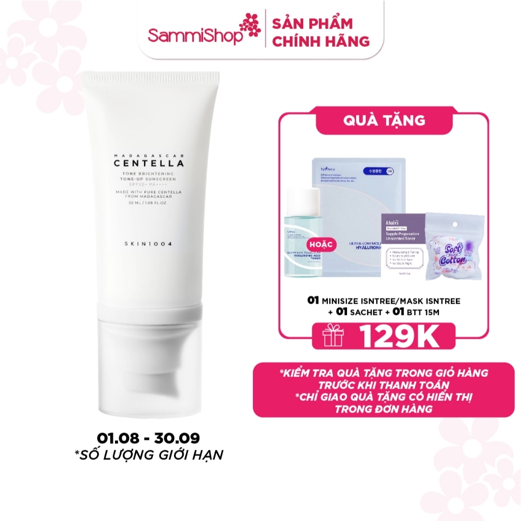 Skin1004 Kem chống nắng Madagascar Centella Tone Brightening Tone-up Suncreen SPF50+ PA++++ 50ml