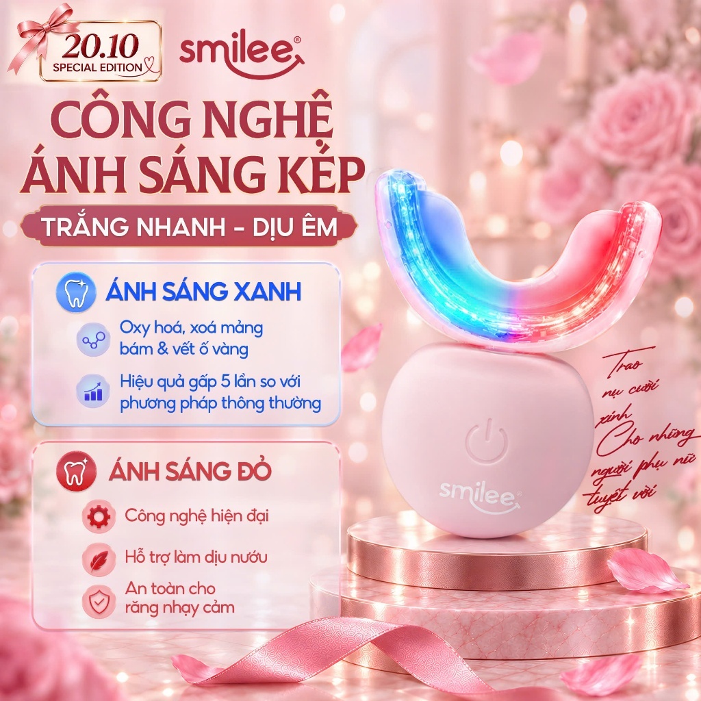 [GIÁ 631K TẠI LIVE SHOP] Trắng răng SMILEE EXTRA, bộ kit làm trắng răng từ 2-6 tone tại nhà, bộ quà tặng cho nữ, LIS | BigBuy360 - bigbuy360.vn