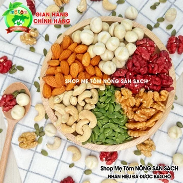 500GRAM MIX HẠT SẤY NGUYÊN VỊ CÓ MACCA, HẠNH NHÂN, HẠT ĐIỀU, ÓC CHÓ ĐỎ, ÓC CHÓ VÀNG, HẠT BÍ XANH, SỮA HẠT