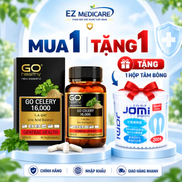 Viên uống Gút GO Celery GO Healthy 16,000 New Zealand hỗ trợ giảm acid uric, giảm sưng đau do gút - Hộp 30v và 60v