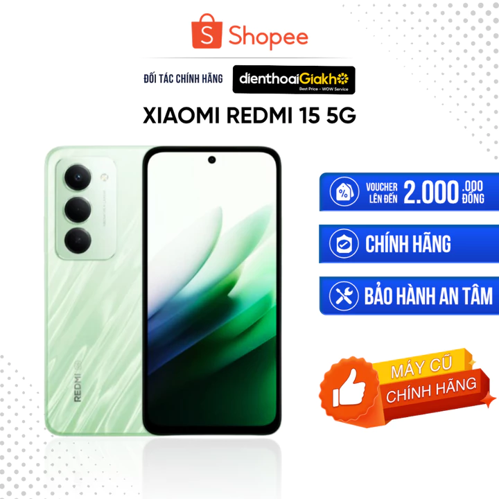 [Máy Cũ] Điện Thoại Xiaomi Redmi 15 5G (8GB/256GB) Chính Hãng, Bảo Hành 9 Tháng