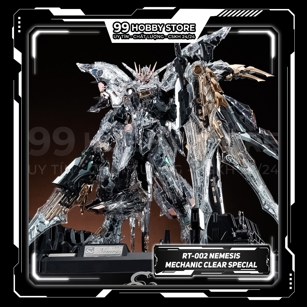 [PRE] Mô Hình RT-002 NEMESIS Mechanic Clear Special (Clear ver) 1/100 Infinite Demension (Tặng base, decal kim loại)
