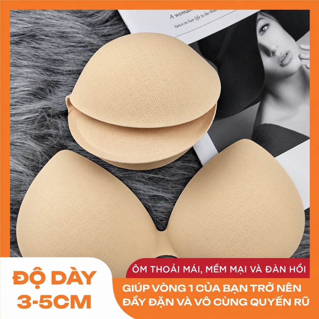 Nâng Cấp Vòng 1 [+1 đến +2 Size Ngực] Đi Tiệc Đi Chơi Bằng Miếng Mút Rời Dày 3 Hoặc 5CM Quyến Rũ Cao Su Tự Nhiên