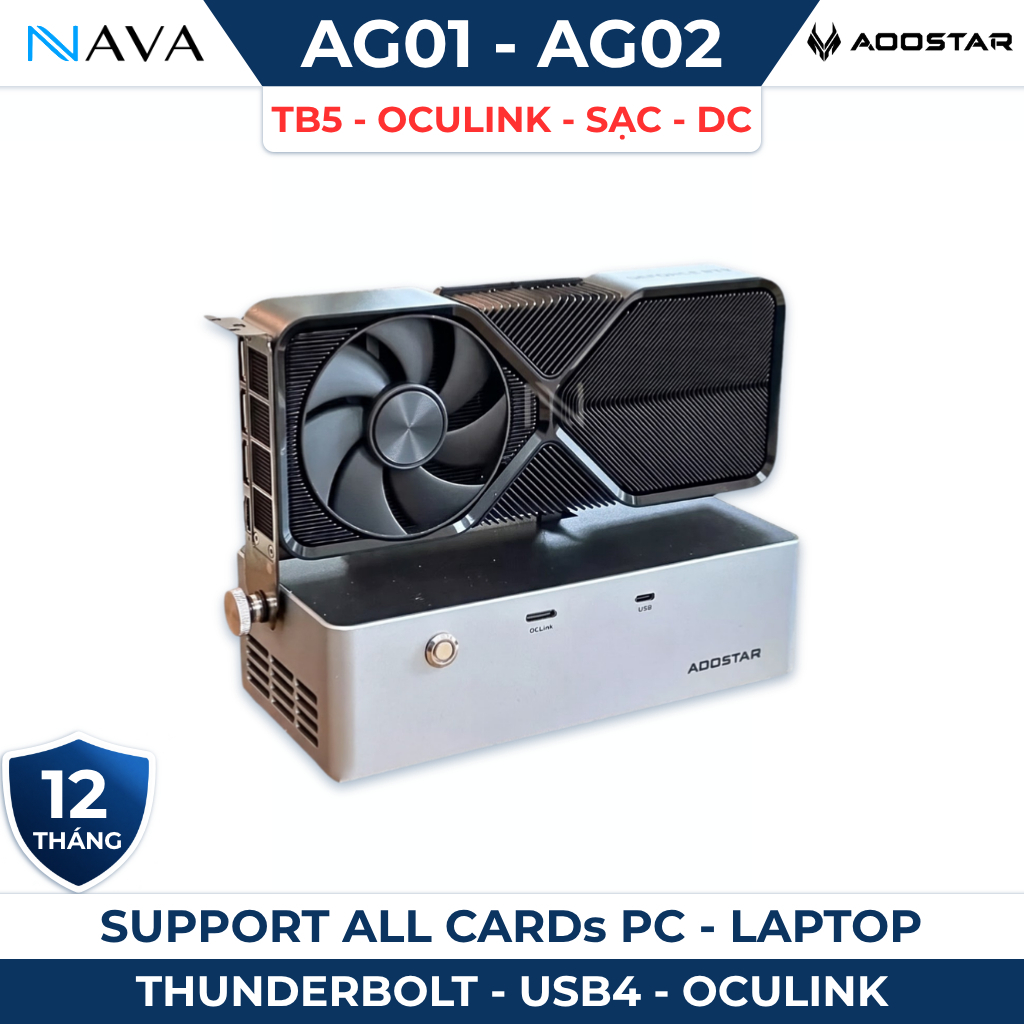 eGPU AooStar AG01 AG02 AG03 AG01S AG02S 800W 80Plus Platinum Thunderbolt 3/4 USB4 Oculink Nhôm Đúc | BigBuy360 - bigbuy360.vn