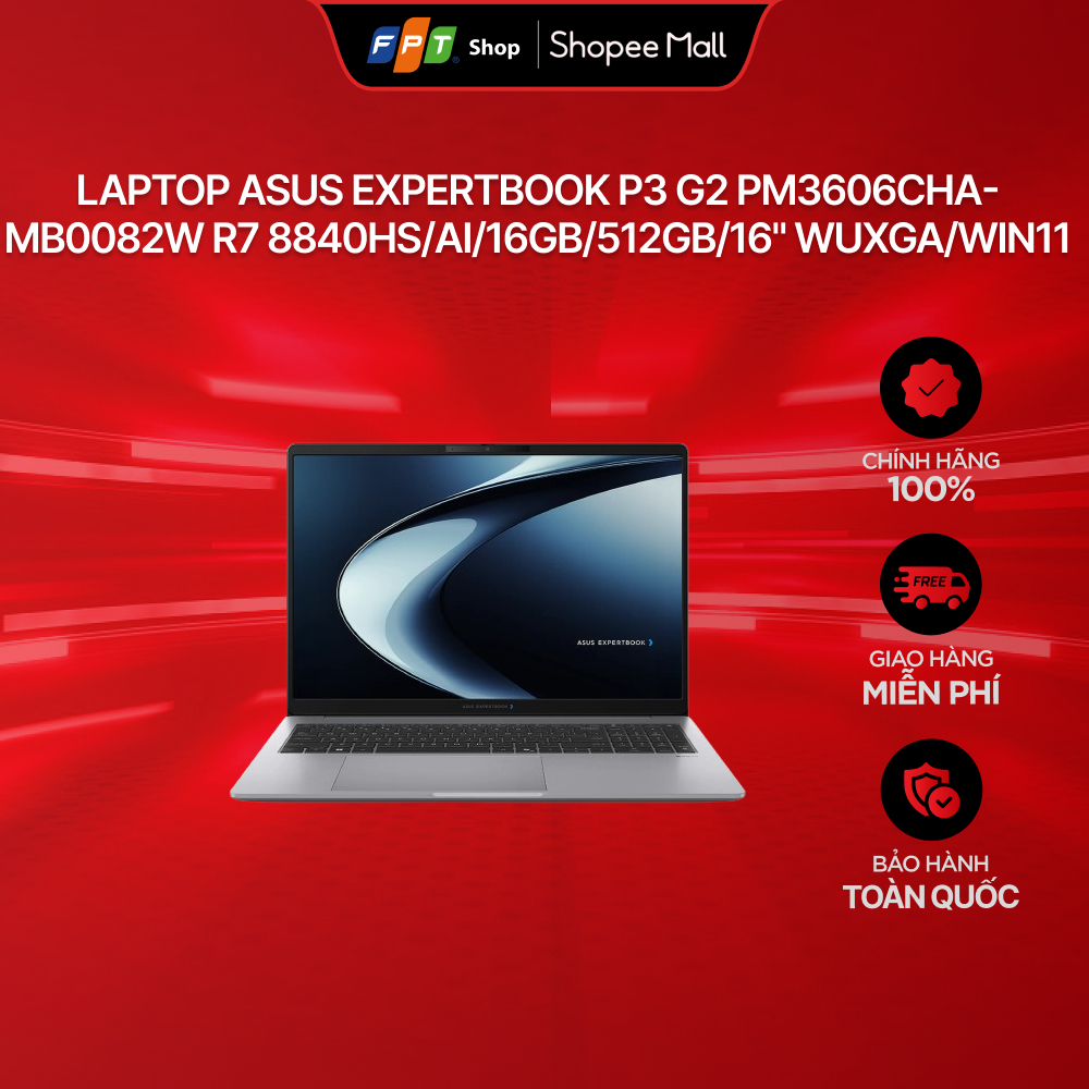 Laptop Asus ExpertBook P3 G2 PM3606CHA-MB0082W R7 8840HS/AI/16GB/512GB/16" WUXGA/Win11