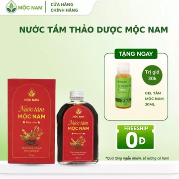 Nước tắm thảo dược mùi già Mộc Nam - Xông tắm thư giãn, sạch da, giảm mẩn ngứa - 250ml - tặng sữa tắm 30ml