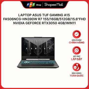 Laptop Asus TUF Gaming A15 FA506NCG-HN390W R7 155/16GB/512GB/15.6"FHD/Nvidia GeForce RTX3050 4GB/Win11