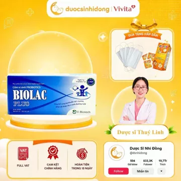 [HOẢ TỐC HCM] Cốm Vi Sinh BIOLAC PLUS Bổ Sung Lợi Khuẩn & Lysine Cân Bằng Hệ Đường Ruột Hộp 10 Gói