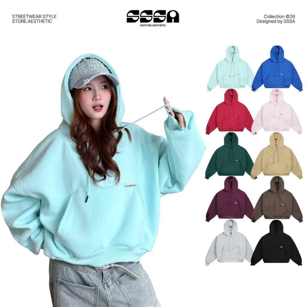 ÁO KHOÁC DAILY BASIC HOODIE TRƠN FORM UNISEX NAM NỮ BOXY NHIỀU MÀU | SSSTORE.AESTHETIC