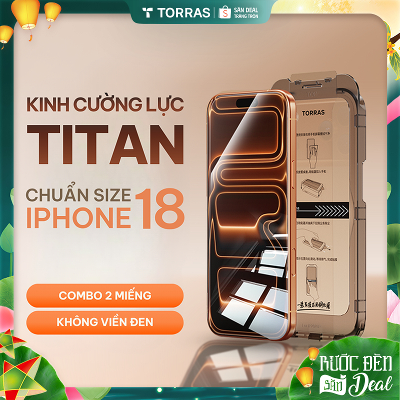 [Không Viền Đen] TORRAS Kính Cường Lực 2 Miếng Tự Dán Không Viền Đen Chống Vân Tay Cho Điện Thoại Di Động