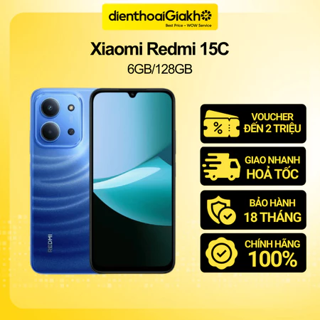 Điện Thoại Xiaomi Redmi 15C (6GB/128GB) Chính Hãng, Bảo Hành Điện Tử 18 Tháng