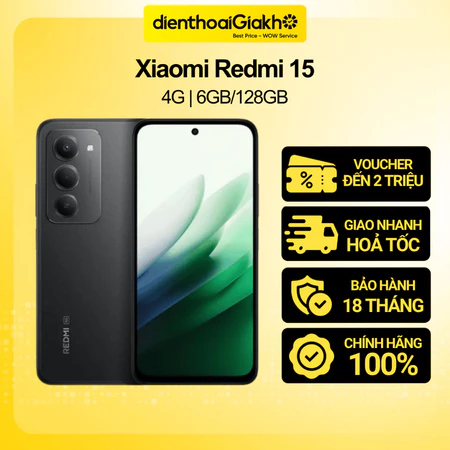 Điện Thoại Xiaomi Redmi 15 4G (6GB/128GB) Chính Hãng, Bảo Hành Điện Tử 18 Tháng