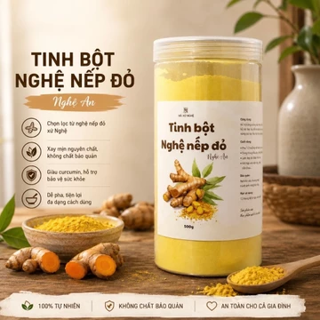 Tinh bột Nghệ Đỏ Nghệ An nguyên chất 500g - Hà xứ Nghệ