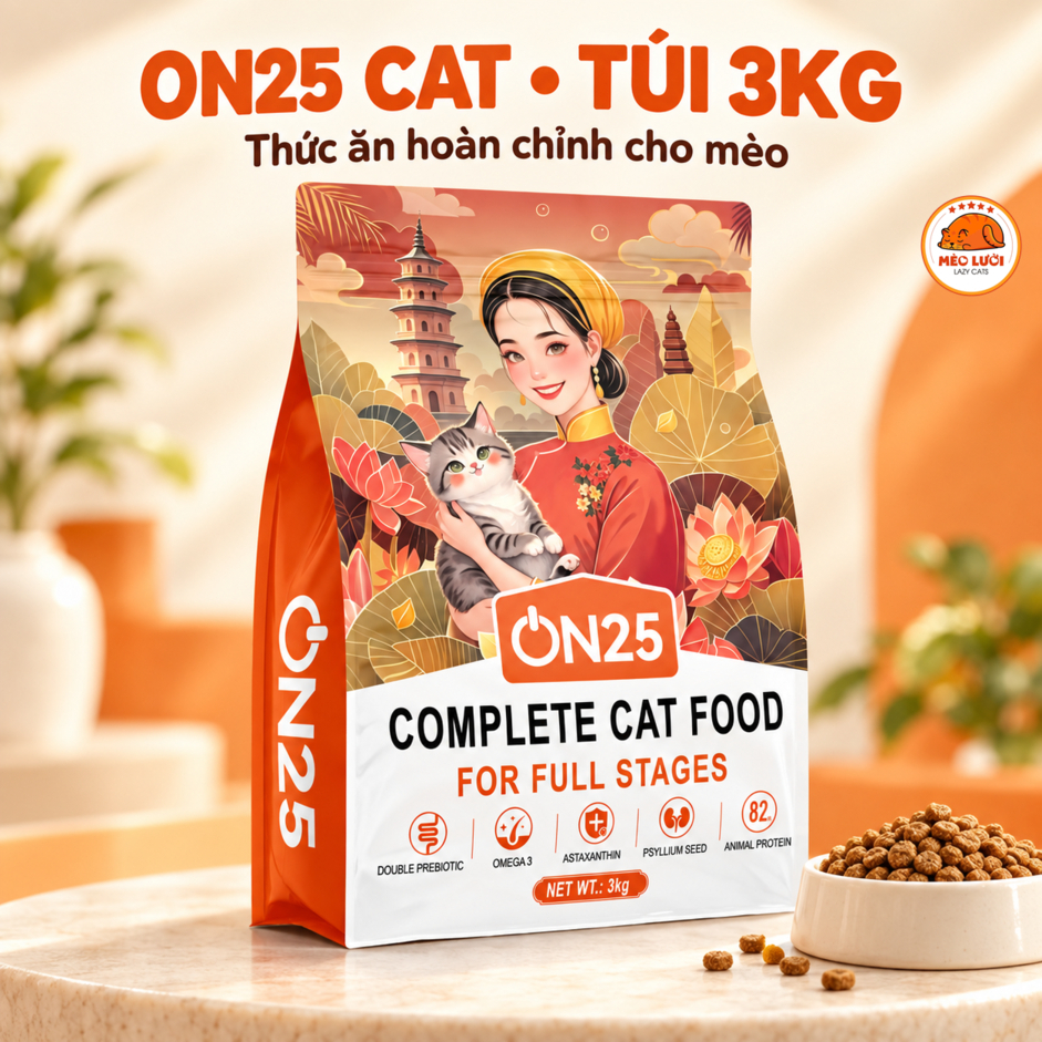 [SVIP] Cat's on ON25 hạt dành cho mèo - hỗ trợ tiêu hoá, giảm hôi phân, dưỡng da lông bóng và khoẻ mạnh