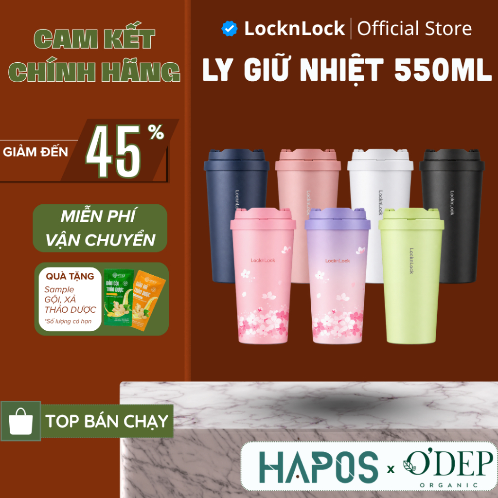 Ly giữ nhiệt LocknLock Inox 316L nắp 1 chạm LHC3249 -  HAPOS LOF