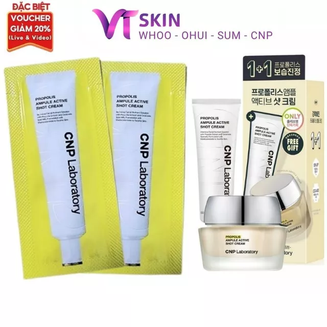Gói Kem Dưỡng Keo Ong CNP Laboratory Propolis Ampule Active Shot Cream Dịu Da 1ml