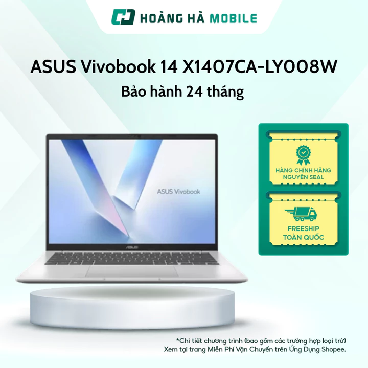 Laptop ASUS Vivobook 14 X1407CA-LY008W (Core Ultra 5 225H/16GB DDR5/512GB SSD/Intel Graphics/14"WUXGA/Win 11/Bạc)