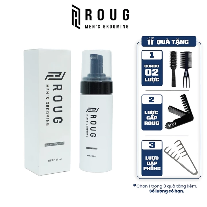 Bọt tạo kiểu Roug 150ml chính hãng cao cấp giúp tạo phồng dưỡng tóc giữ nếp - Roug Men's Grooming